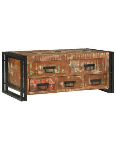 Tavolino da salotto Multicolore Legno Recuperato Massello