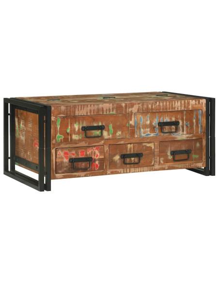 Tavolino da salotto Multicolore Legno Recuperato Massello