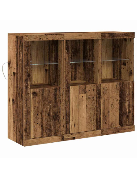 Credenza 3 pcs Legno vecchio 123 x 37 x 100 cm