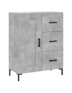 Credenza Grigio Cemento 69,5x34x180 cm in Legno Multistrato 2
