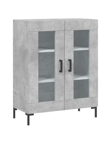 Credenza Grigio Cemento 69,5x34x180 cm in Legno Multistrato
