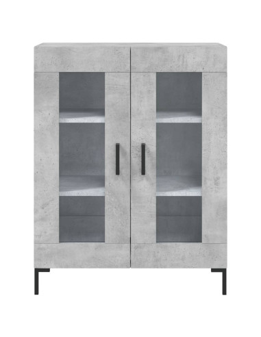 Credenza Grigio Cemento 69,5x34x180 cm in Legno Multistrato