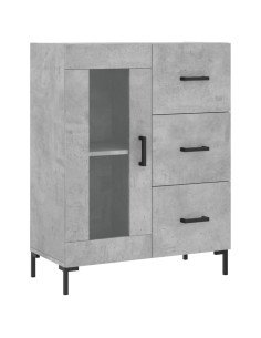 Credenza Grigio Cemento 69,5x34x180 cm in Legno Multistrato 2