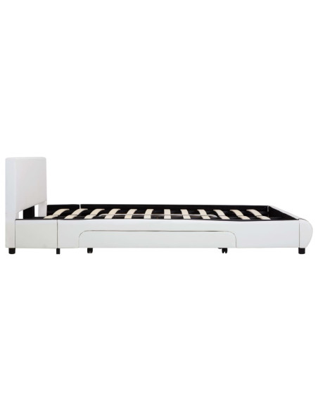 Giroletto con Cassetti Bianco in Similpelle 140x200 cm