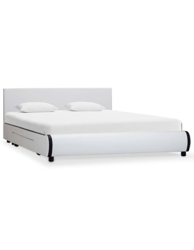 Giroletto con Cassetti Bianco in Similpelle 140x200 cm