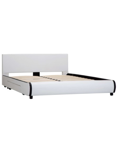 Giroletto con Cassetti Bianco in Similpelle 140x200 cm