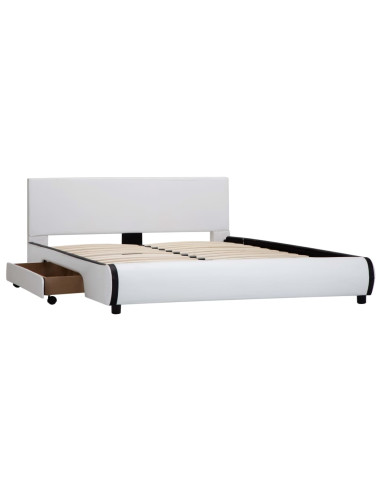 Giroletto con Cassetti Bianco in Similpelle 140x200 cm