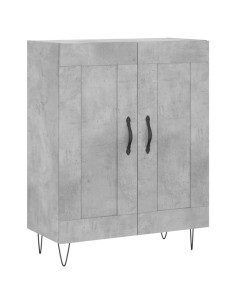 Credenza Grigio Cemento 69,5x34x180 cm in Legno Multistrato 2