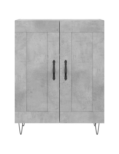 Credenza Grigio Cemento 69,5x34x180 cm in Legno Multistrato
