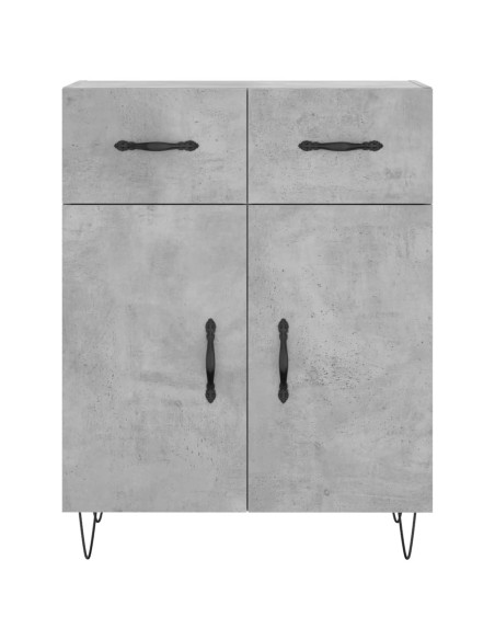 Credenza Grigio Cemento 69,5x34x180 cm in Legno Multistrato