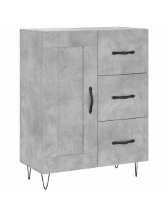 Credenza Grigio Cemento 69,5x34x180 cm in Legno Multistrato 2