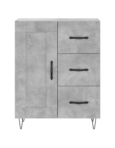 Credenza Grigio Cemento 69,5x34x180 cm in Legno Multistrato
