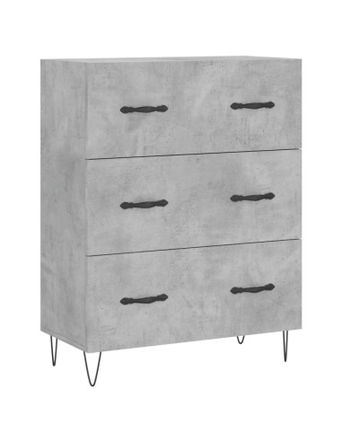 Credenza Grigio Cemento 69,5x34x180 cm in Legno Multistrato