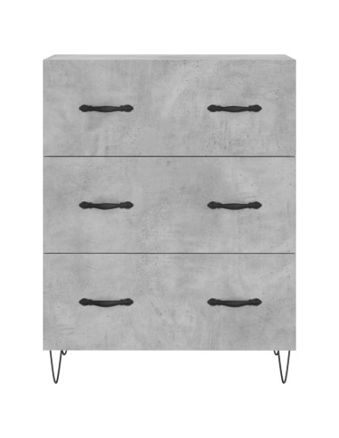 Credenza Grigio Cemento 69,5x34x180 cm in Legno Multistrato