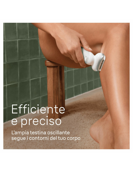 Braun Silk-épil 9 9-061, Epilatore Elettrico Donna Per Una Epilazione Facile, Pelle Liscia a Lungo, Bianco/Argento