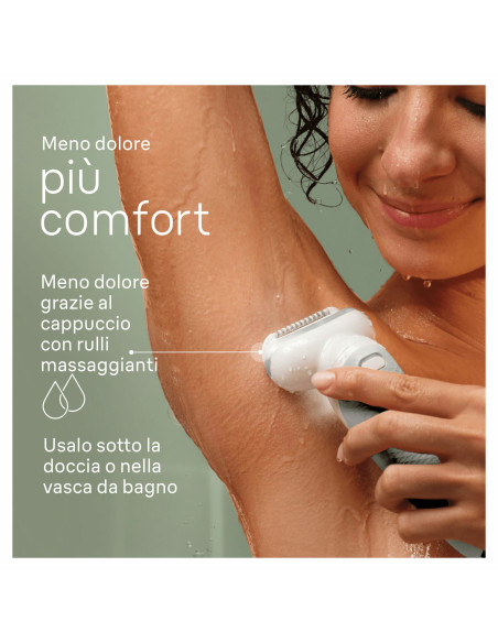 Braun Silk-épil 9 9-061, Epilatore Elettrico Donna Per Una Epilazione Facile, Pelle Liscia a Lungo, Bianco/Argento