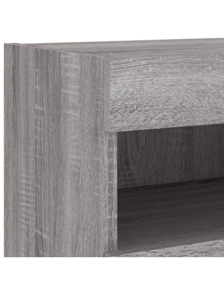 Set Mobili TV a Muro 7 pz con Luci LED Grigio Sonoma