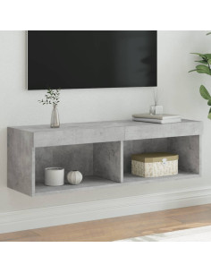 Mobile Porta TV con Luci LED Grigio Cemento 100x30x30 cm