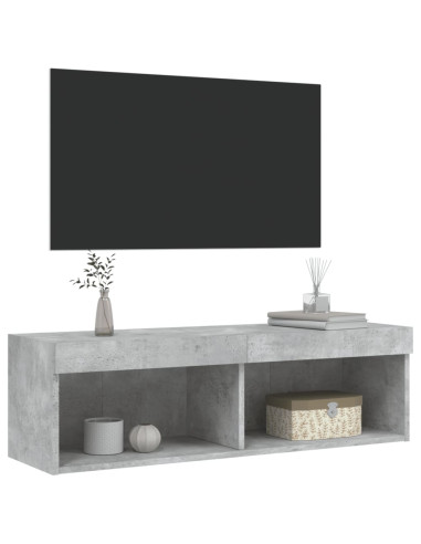 Mobile Porta TV con Luci LED Grigio Cemento 100x30x30 cm