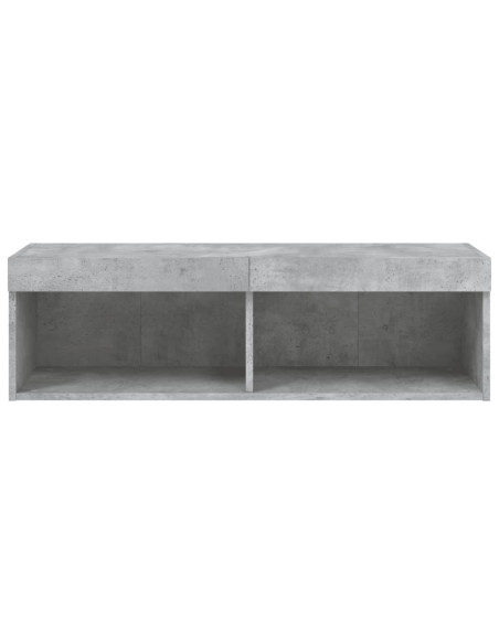 Mobile Porta TV con Luci LED Grigio Cemento 100x30x30 cm
