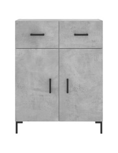 Credenza Grigio Cemento 69,5x34x180 cm in Legno Multistrato 2