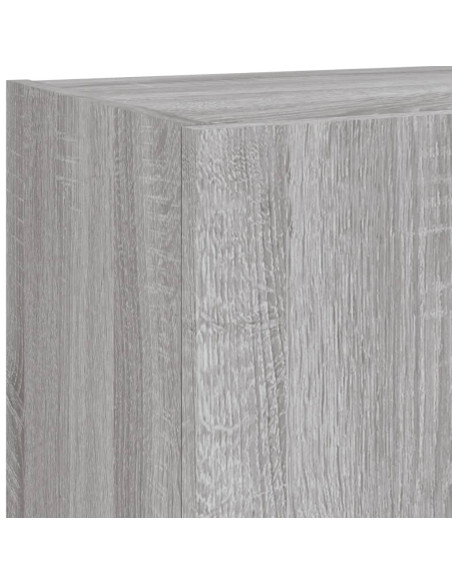 Mobili TV a Muro con LED 4pz Grigio Sonoma in Legno Multistrato