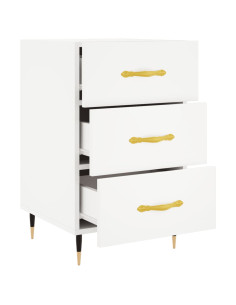 Comodino Bianco 40x40x66 cm in Legno Multistrato