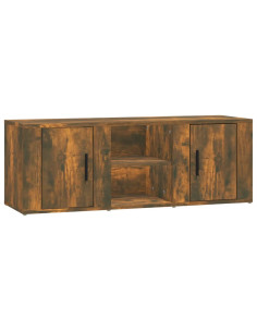 Mobile TV Rovere Fumo 100x31,5x35 cm in Legno Multistrato