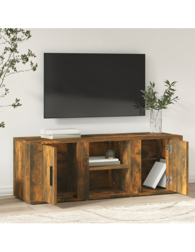 Mobile TV Rovere Fumo 100x31,5x35 cm in Legno Multistrato