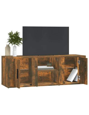 Mobile TV Rovere Fumo 100x31,5x35 cm in Legno Multistrato