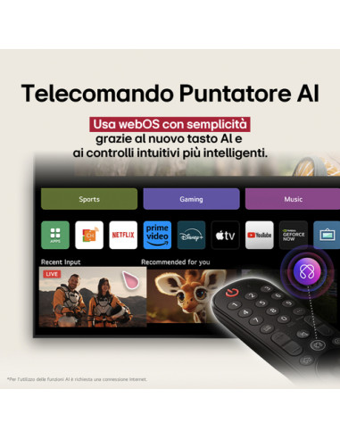 LG QNED evo AI 43QNED86A6C TV Serie QNED86 43'' 4K, α7 Gen8, HDR10, 20W, 3 HDMI con Game Optimizer, Smart TV WebOS 25