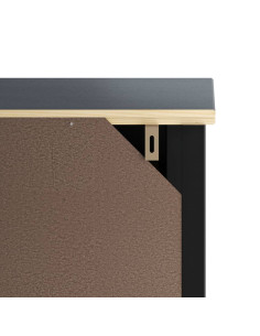 Set Mobili da Bagno 3 pz BERG Nero in Legno Massello di Pino