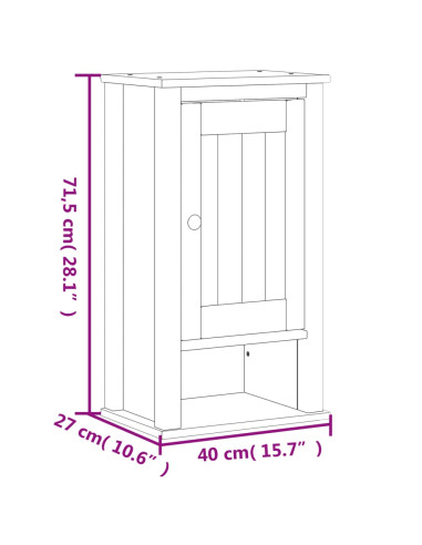 Set Mobili da Bagno 3 pz BERG Nero in Legno Massello di Pino