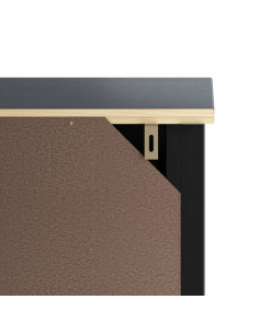 Set Mobili da Bagno 3 pz BERG Nero in Legno Massello di Pino