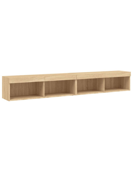 Mobili TV con Luci LED 2pz Rovere Sonoma 100x30x30 cm