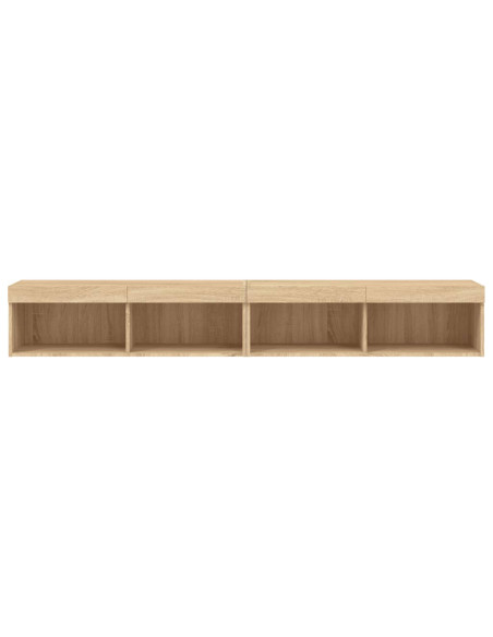 Mobili TV con Luci LED 2pz Rovere Sonoma 100x30x30 cm