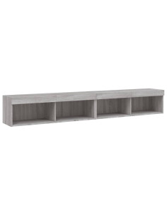 Mobili TV con Luci LED 2pz Grigio Sonoma 100x30x30 cm