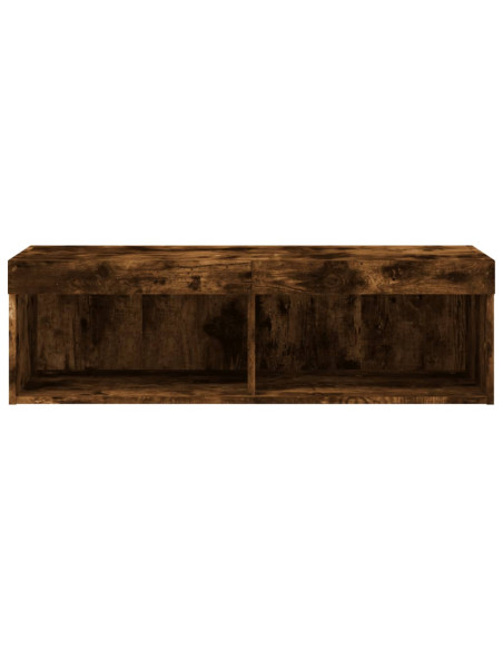 Mobile Porta TV con Luci LED Rovere Fumo 100x30x30 cm