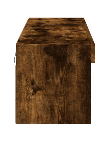 Mobile Porta TV con Luci LED Rovere Fumo 100x30x30 cm