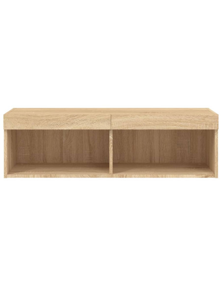Mobile Porta TV con Luci LED Rovere Sonoma 100x30x30 cm