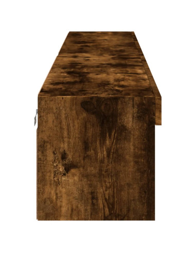 Mobili Porta TV con Luci LED 2 pz Rovere Fumo 100x30x30 cm