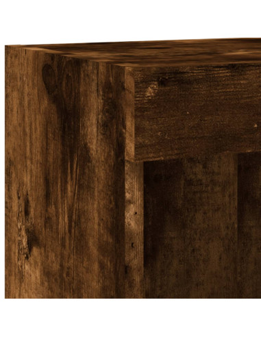 Mobili Porta TV con Luci LED 2 pz Rovere Fumo 100x30x30 cm