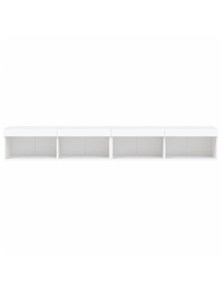 Mobili Porta TV con Luci LED 2 pz Bianchi 100x30x30 cm