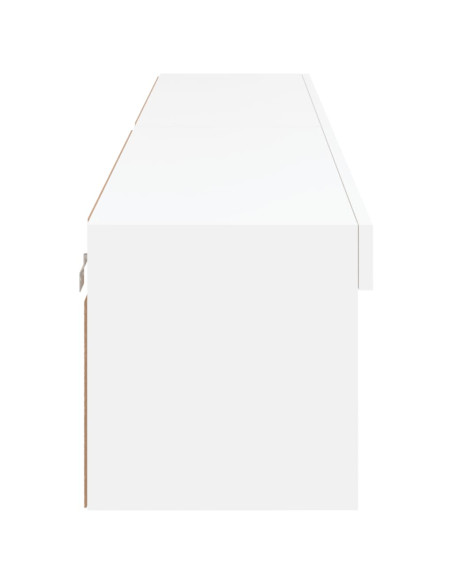 Mobili Porta TV con Luci LED 2 pz Bianchi 100x30x30 cm