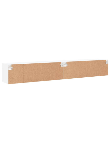 Mobili Porta TV con Luci LED 2 pz Bianchi 100x30x30 cm