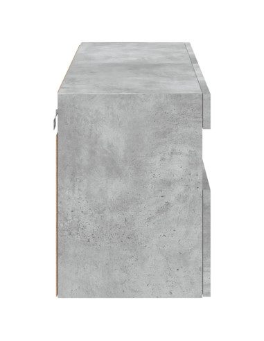 Mobile TV a Parete con Luci LED Grigio Cemento 100x30x40 cm