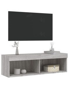 Mobile Porta TV con Luci LED Grigio Sonoma 100x30x30 cm 2