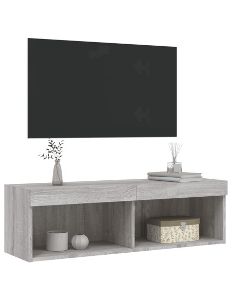 Mobile Porta TV con Luci LED Grigio Sonoma 100x30x30 cm
