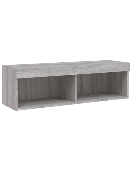 Mobile Porta TV con Luci LED Grigio Sonoma 100x30x30 cm