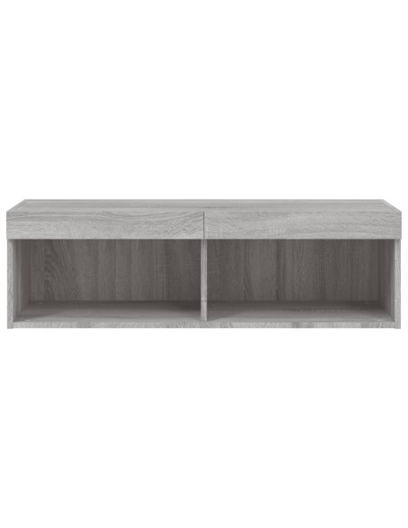Mobile Porta TV con Luci LED Grigio Sonoma 100x30x30 cm